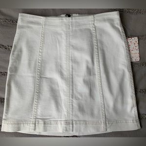 Free People White Denim Skirt NWT